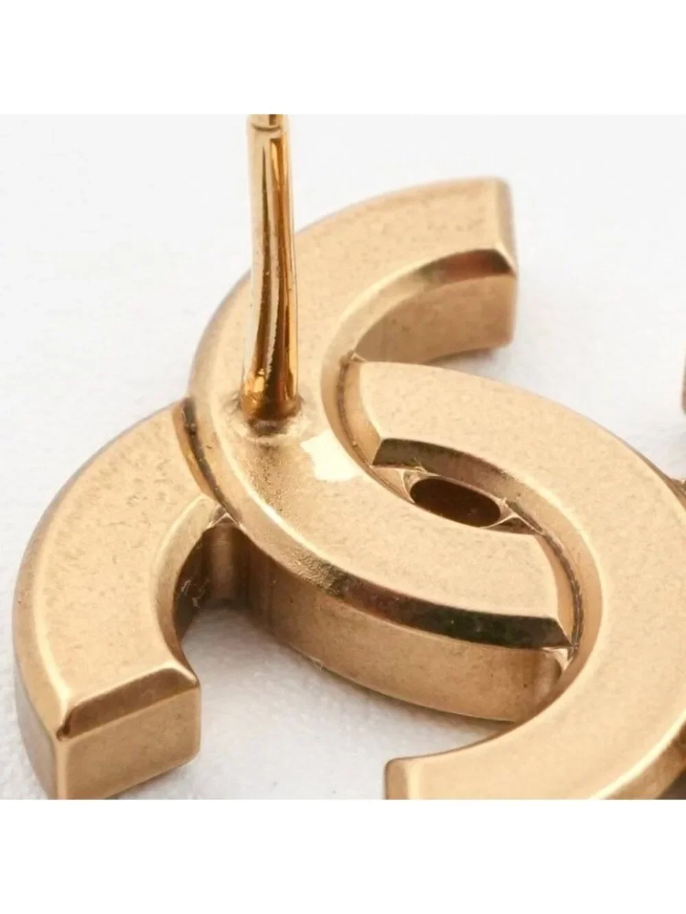 Chanel Earrings Gold Coco Mark Rhinestone